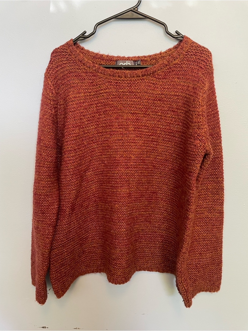 Rust Knit Crewneck Sweater